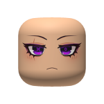 Purple Stern Anime Face (light skintone)