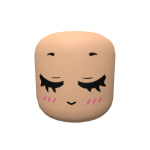 Closed Eyes Anime Head - Blushing Face