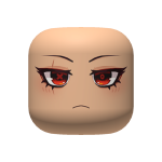 Red Stern Anime Face (light skintone)