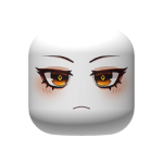 Orange Stern Anime Face (white skintone)