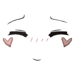 💕 (3d) pink heart blush face 💕