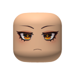 Orange Stern Anime Face (light skintone)