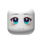 Blue Happy Anime Face (white skintone)