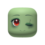 Zombie Anime Face (w/ stitches & smile)